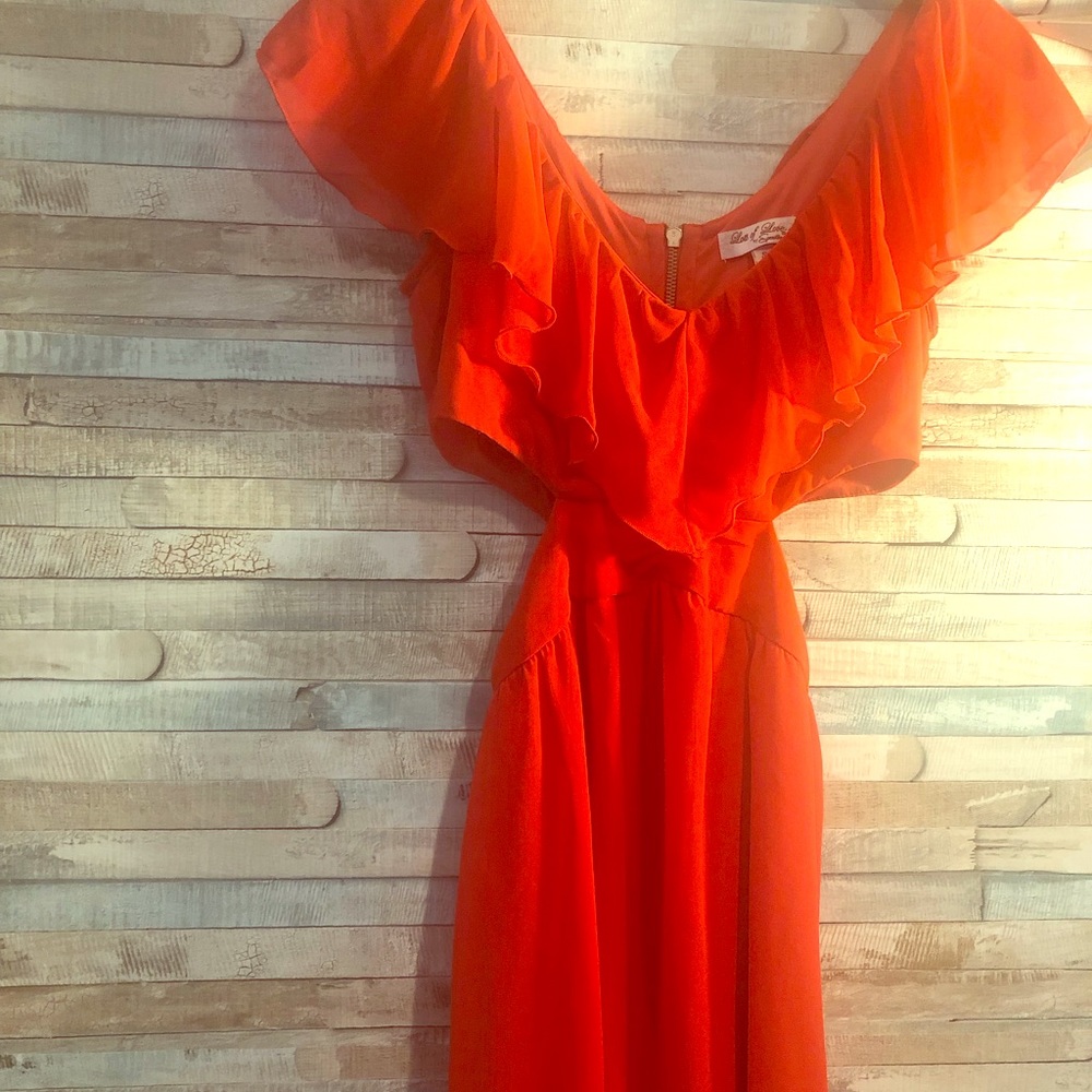 LOTS OF LOVE orange dress, peek-a-boo cutouts